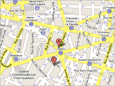 Map to Paris Opera