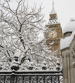 Snowy London and Big Ben