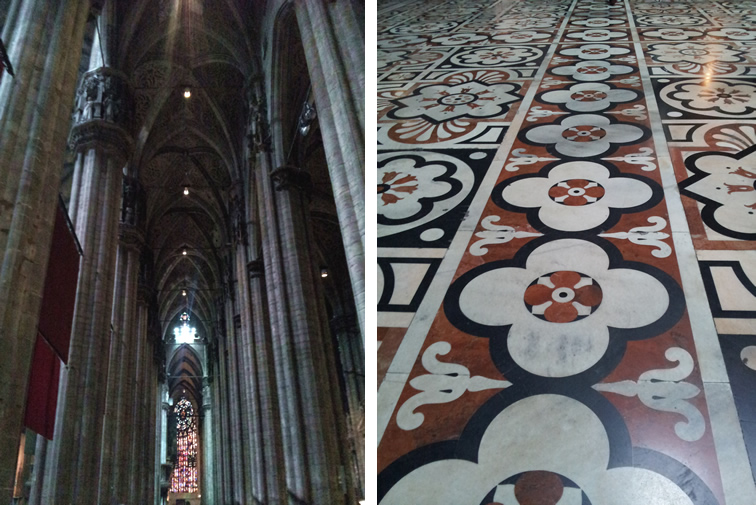 Duomo in Milan and inlaid floor