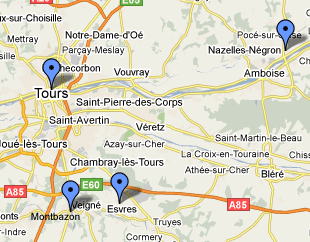Loire Valley Hotels Map